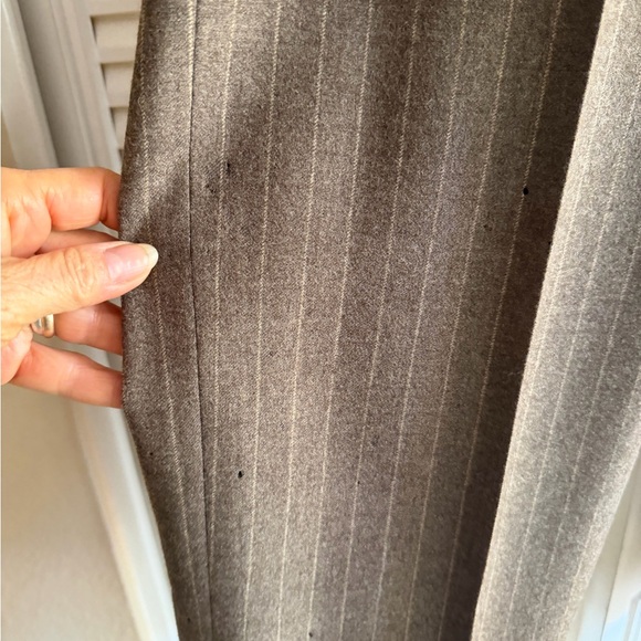 VTG 90s Ralph Lauren Chalk Pinstripe Suit chocolate  Wool Peak Lapel DBLBreasted - Picture 10 of 16